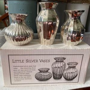 Restoration Hardware little silver vases, set of 3